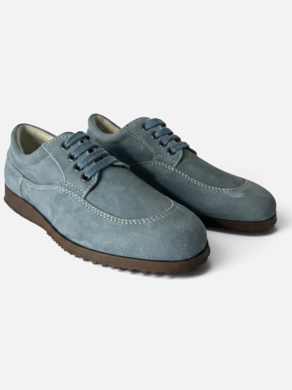 Hogan Blue Suede Oxford Women's Shoes Donna Low Top Lace Up EU 37 US 6.5 NIB